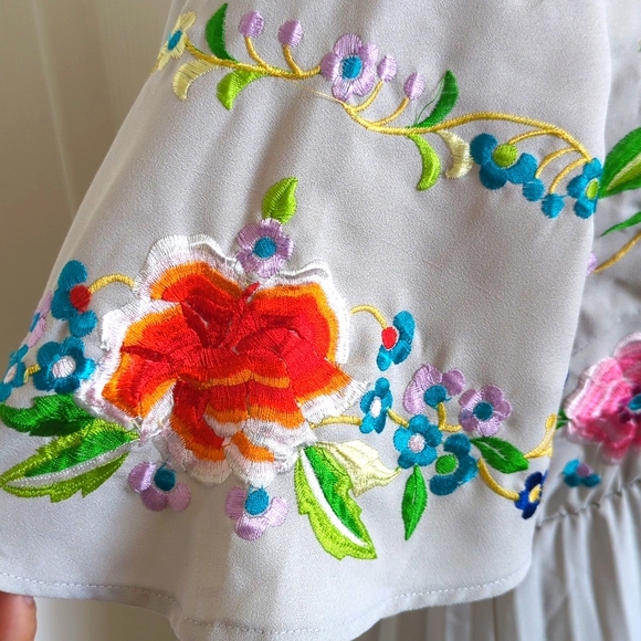 Asos Embroidered Pleated Maxi Dress - Picture 7 of 9